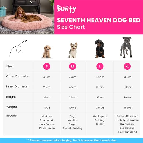 Bunty Cat & Dog Donut Bed, XL - Plush, Fluffy Fur, Machine Washable - Anxiety Relief, Calming, Non-slip Design - Perfect for Dog, Puppy & Cat - Extra-Large, Grey - Image 3