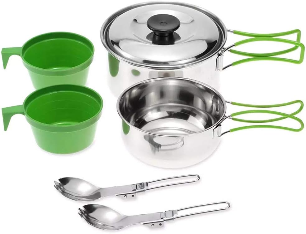 Outdoor Bowl Pot Set Camping Bowl Cups Spoons Pot Cookware Backpacking Cooking Picnic Cook Set Travelling Tableware Equipment