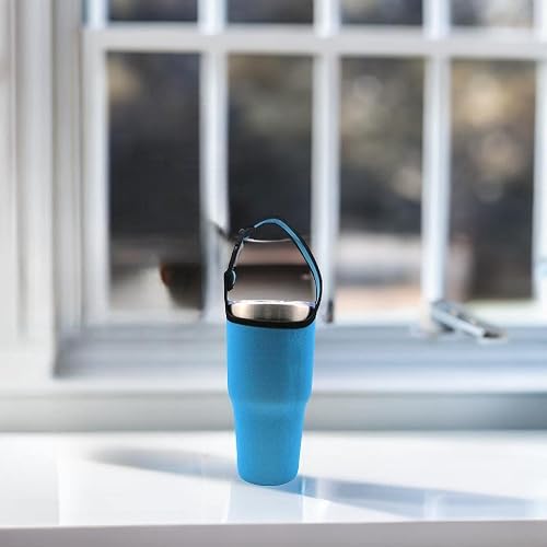 Miniatura 6 de Paquete de 2 bolsas de soporte para vasos de 30 onzas de acero inoxidable con aislamiento de viaje, funda de neopreno con asa de transporte,
