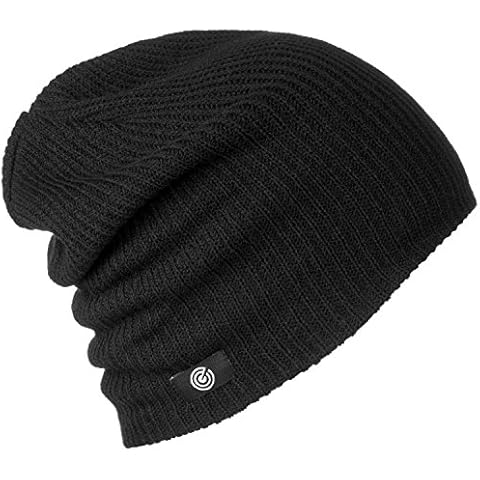 Original Rib Knit Beanie Cap - Warm Autumn Beanie for Men & Women - Soft & Stretchy Black Cover