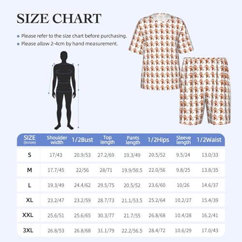 Pijama de hombre de dos piezas transpirable con pantalones cortos 4