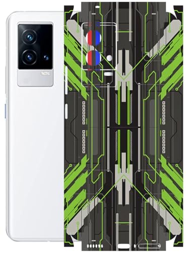 Image of AtOdds - Full Body Back Screen Guard Protector Film - Lamination Wrap Skin Sticker Compatible with IQOO 9 | Scratchproof Matte Finish (Cyber Green)