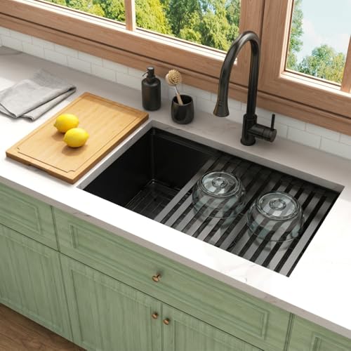 LQS 28 Inch Black Undermount Sink