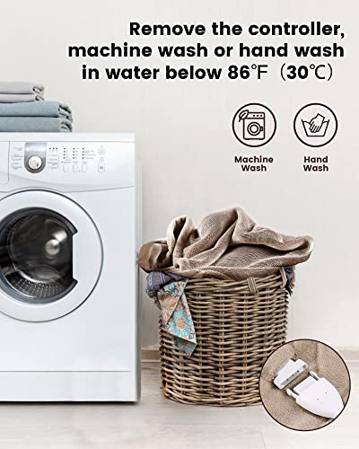 Mcjaw Electric Blanket Heated Full Size 72"X84" Oversized Flannel Heated Blanket, Etl Certification Fast Heating With 4 Heating Levels &10 Hours Auto Off, Machine Washable-Linen Gray #TOP5