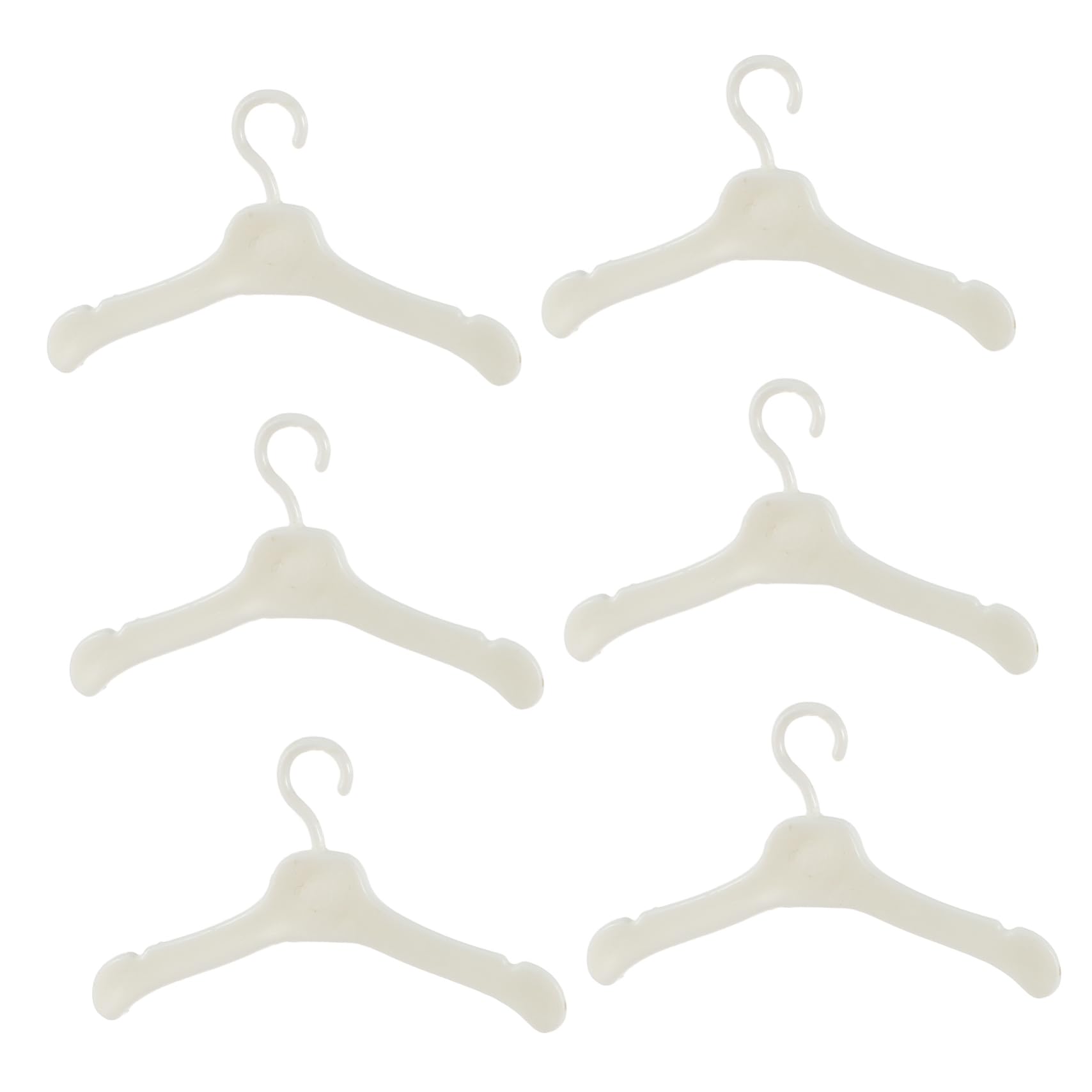 KONTONTY 50pcs Doll Clothes Hangers Plastic Doll Outfits Racks for Organizing Lightweight and Portable Accessories for Creative Role Playing and Imaginative Play