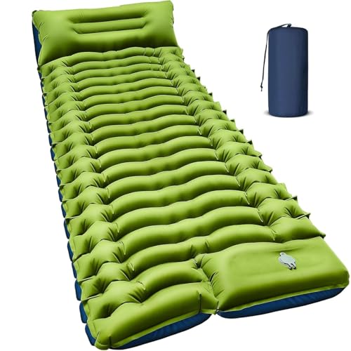 Myxslop Isomatte, Camping Luftmatratze Kleines Packmaß und Leichte, Camping Matratze mit Fußpresse...