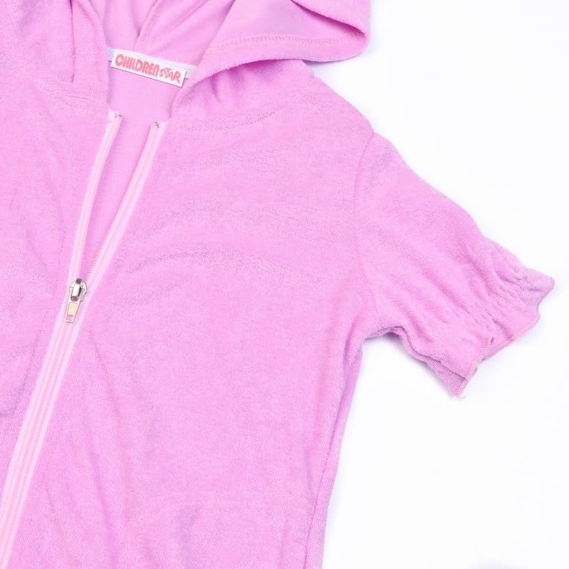 Image of CHILDRENSTAR Girls Swim Coverups Terry Swimsuit Cover-Up Hooded Zip-Up Beach Robe