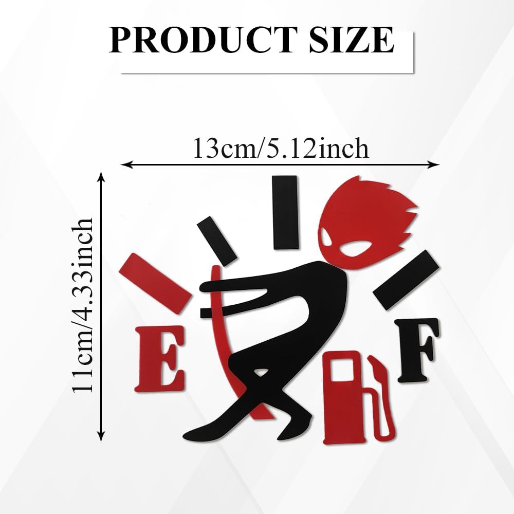 2PCS Funny Car Stickers, Car Decals, Waterproof High Gas Consumption Decal, Universal Auto Exterior Decoration Accessories Fuel Gage Empty Stickers for Truck SUV Motorcycle (Black-A) image 2