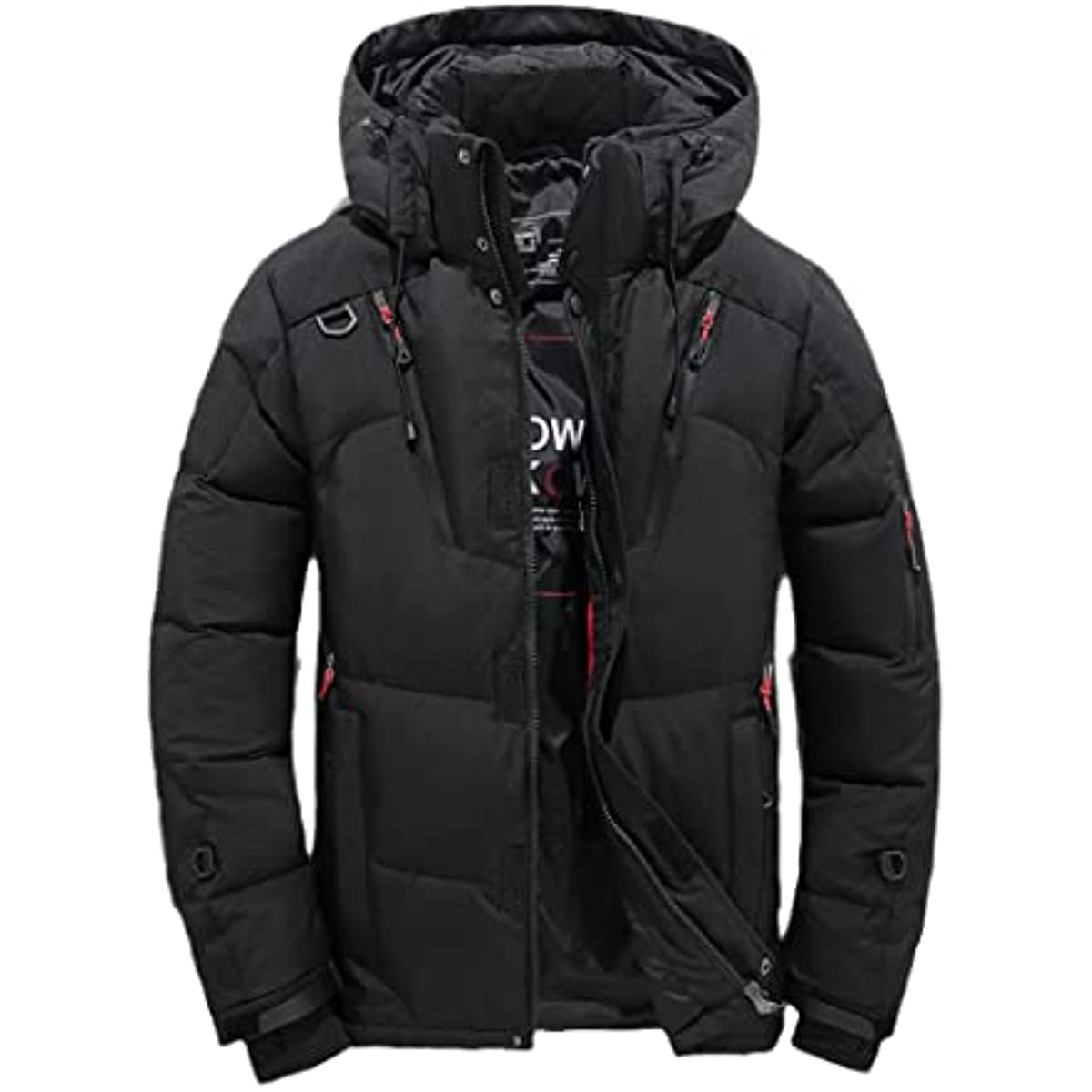 Hommes de Blanc Duvet de Canard Veste à Capuchon Chaud épais Doudoune Veste décontractée Chaud d'hiver Pike Veste imperméable à Capuche randonnée Veste de Golf