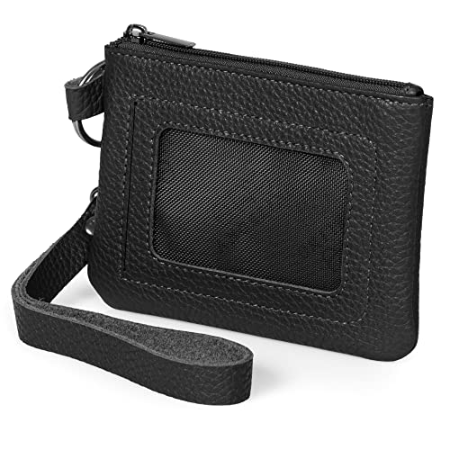 Otto Angelino Genuine Leather Zippered ID Wallet with Wrist Strap Card Holder – Unisex