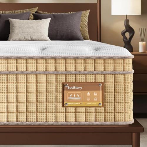 Image of BedStory Firm Mattress Queen Size, 12 Inch Hybrid Mattresses in a Box with Cooling Gel & Pocket Springs for Back Pain Relief and Couples, CertiPUR-US Certified, Fiberglass-Free