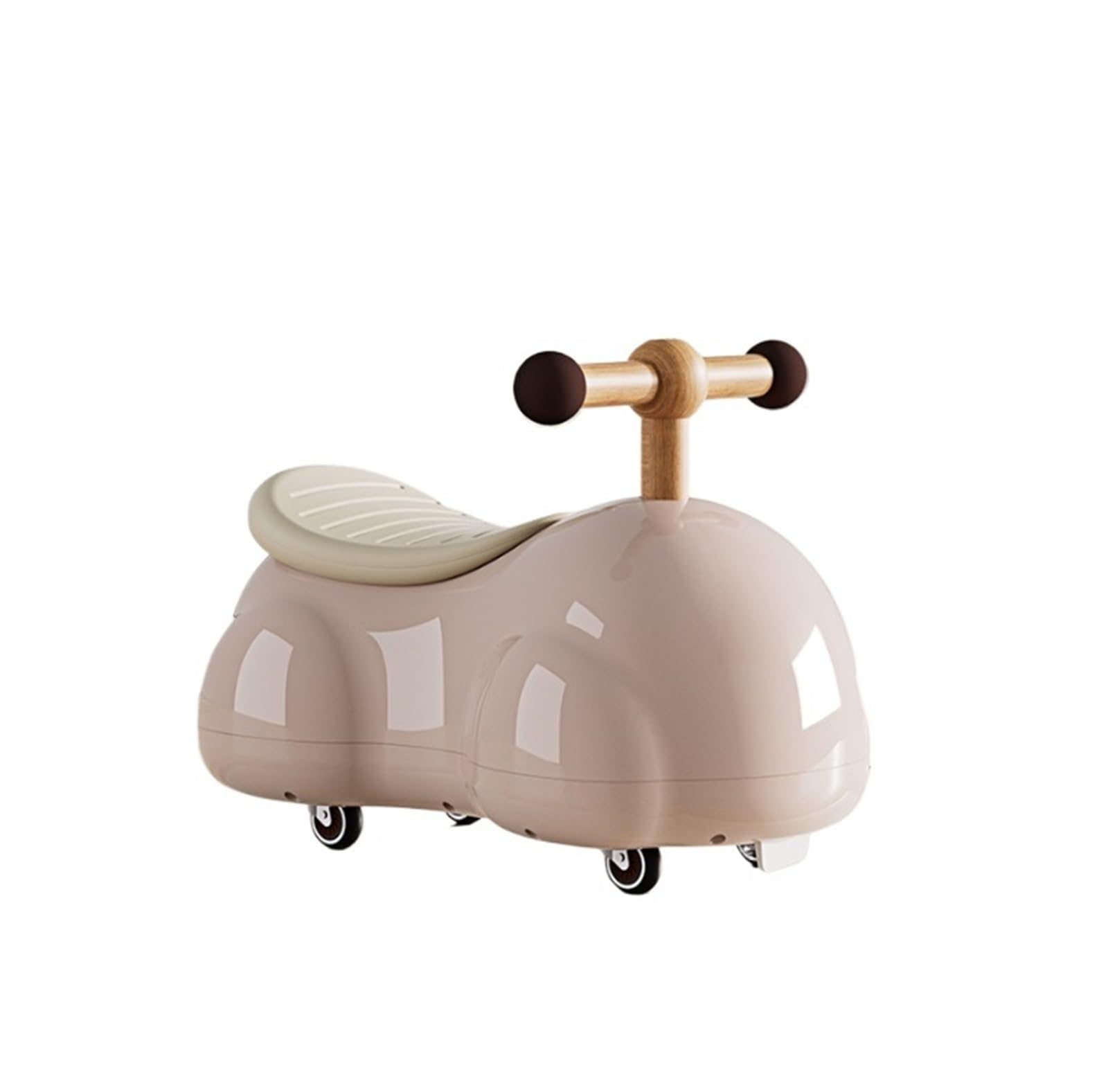 SDGBCXD Swing Car, Wiggle Car Ride On Push Peanut Shape with Silent Wheels Sliding Toys for Boys Girls Indoor Outdoor Play Swing Card(Rose)