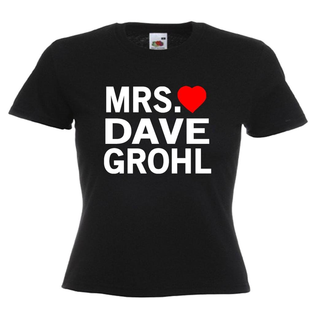 shaniztoons Mrs Dave Grohl Womens Ladies Lady Fit T Shirt XXL Black
