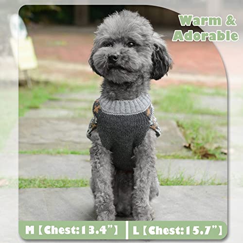 Tengzhi Dog Christmas Sweater Classical Argyle Knitted Cat Ugly Xmas Outfit Holiday Puppy Costumes Soft Fall Winter Warm Pet Sweater Vest Clothes For Small Medium Large Dogs Cats(S,Grey) #TOP2