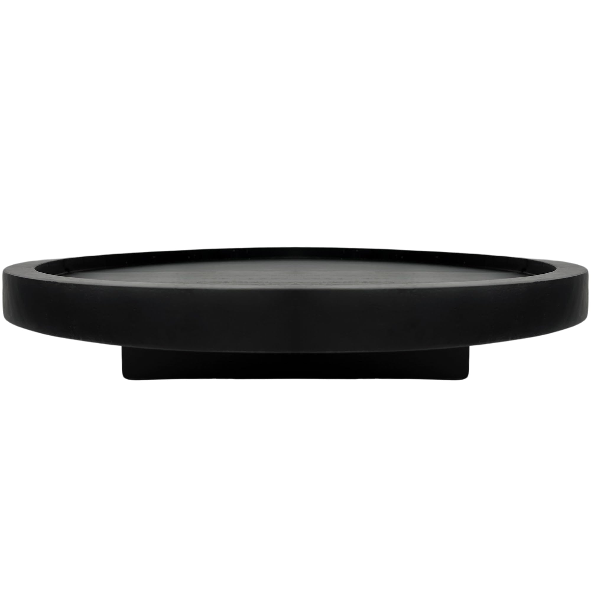 Luuu Decor Madrid Lazy Susan Organizer – 15in Turntable Organizer Lazy Susan for Table Top – Contemporary Candlewood Round Wood Tray – Rotating Organizer Tray for Kitchen Cabinet, Spice Rack Medium