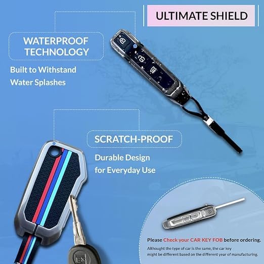 Image of NEODRIFT 'KeyShield' Car Key Cover for Kia Seltos (Shape 2, 03 Buttons) (Durable, Stylish 360 Protection)