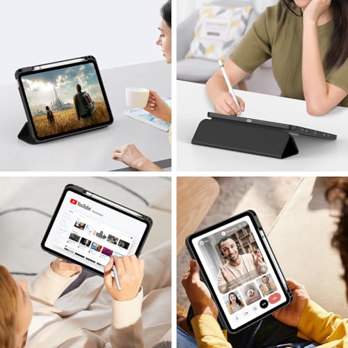 Image of ProElite Smart Flip Case Cover for Apple iPad (A16) 11th /10th Generation (2025 /2022) [with Pencil Holder] [Honey Comb Series] - Black