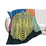 草間彌生 2 毛布 ブランケット かわいい ふわふわ コモコモ ふんわり 掛け毛布 マイクロファイバー 軽量 洗える 抗菌・防臭・防ダニ ラウン おしゃれ オフィス 冷房対策 プリント 60"*80"（150*200cm）
