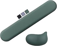Vista 1 de Reposamuñecas para teclado y alfombrilla de mouse, juego ergonómico de espuma viscoelástica para teclado de espuma viscoelástica, piel de lujo
