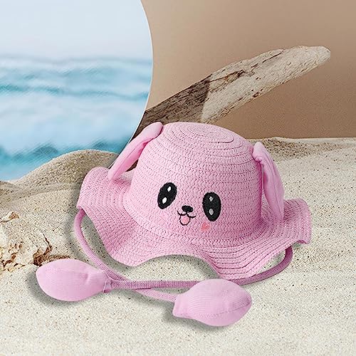Sombrero de paja con orejas movibles para la playa miniatura 7