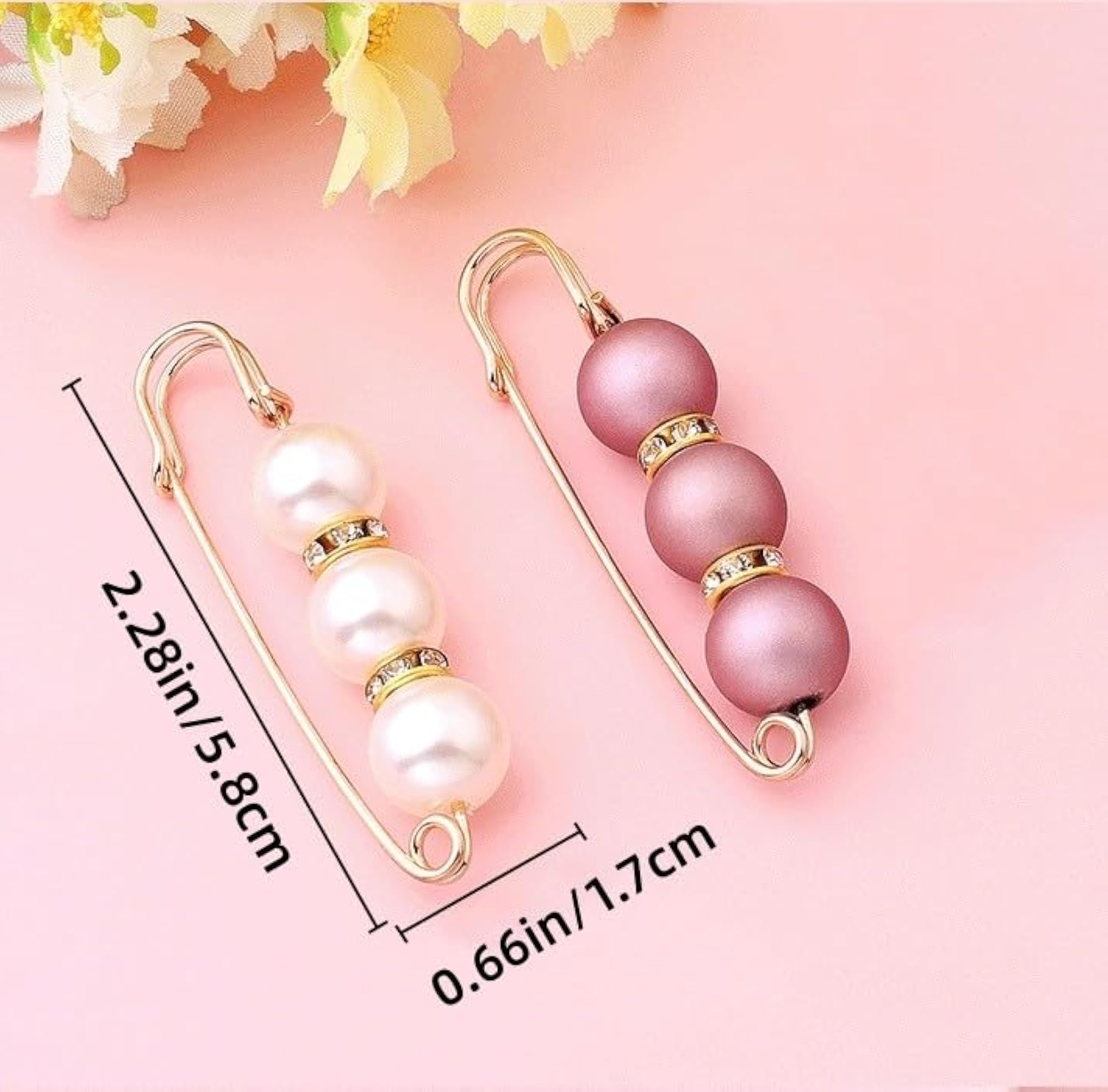 Pearl Brooch Pins, Pack of 12
