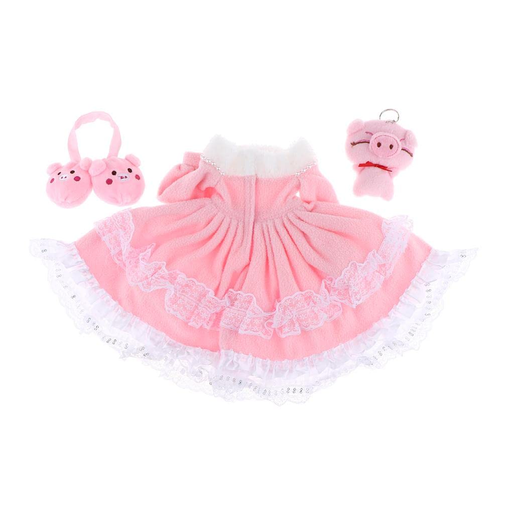 3 Stück BJD Puppenkleid Modepuppe Kleid Zubehör Set mit Prinzessin Schulterfreies Kleid Spitzenbesatz Baumwolle Niedlicher Puppe Puppen Ohrens