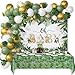 99Pcs Jungle Décorations Anniversaire Sage Vert Ballons Guirlande Arche Safari Jungle Feuilles Napp de Table Oh Baby Bannière Tissu de Fond pour Garçons Enfants Gender Reveal Baby Shower Fête Decor