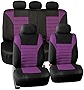 FH Group Car Seat Covers Full Set Purple 3D Air Mesh - Universal Fit, Automotive Seat Covers, Low Back Seat Cover, Airbag Compatible, Split Bench Rear Seat, Washable Car Seat Cover for SUV, Sedan