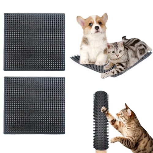 2 PCS Dog Scratching Post Pad, Soft Touch Itch Post Pad for Dog Scratching Itch Relief, Suitable for Sofa, Ground, Wooden Stake, Wall (14.17'' x 11.81'')