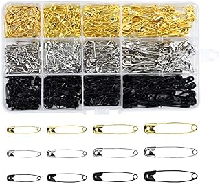 AvoDovA 540PCS Safety Pins, 4 Sizes (48mm 38mm 22mm 19mm) Metal Pins, Small Large Craft Pins, Nickel Plated Pins with Storage Box for DIY Craft Baby Clothing Sewing Jewelry Making