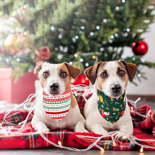 SRIZIAN 2 Pcs Christmas Dog Bandanas, Adjustable Triangle Cat Dog Neckerchief, Triangle Scarfs with Pumpkin Pattern, Dog Christmas Costumes for Small Medium Large Dogs - Image 3