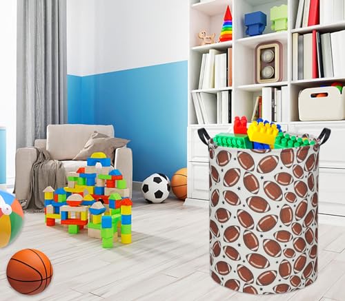 Image of Kids Laundry Basket Baby Hamper Toy Storage Bin for Boys Room Decor for Bedroom Bathroom(Football)