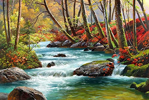 Peinture au diamant 5D kit complet strass broderie point de croix artisanal forêt fluviale
