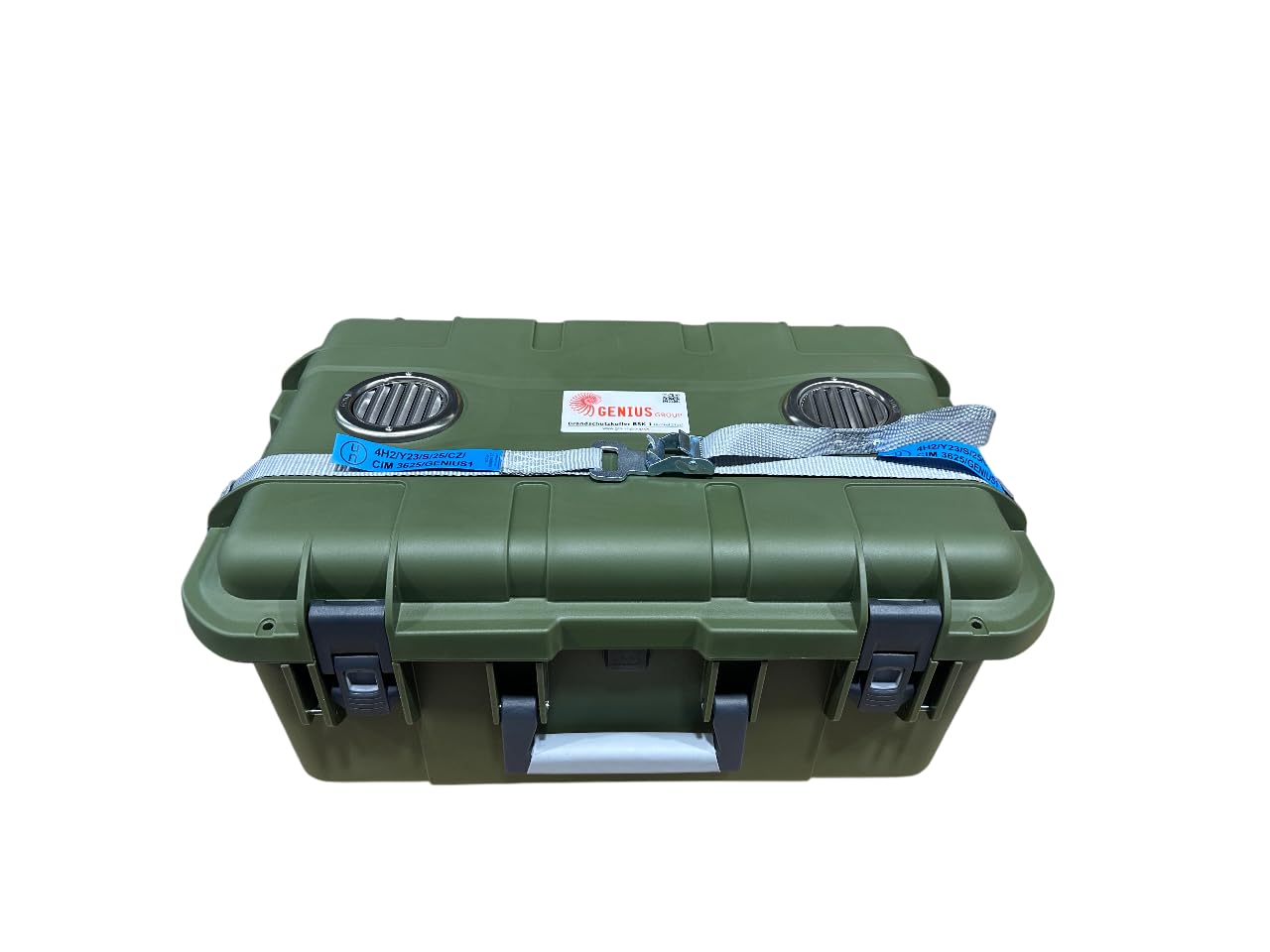 GENIUS Brandschutz- und Sicherheitskoffer BSK-1, Polypropylen, 600 x 400 x 280 mm, max. 8 kg, 1000 Wh (Oliv)