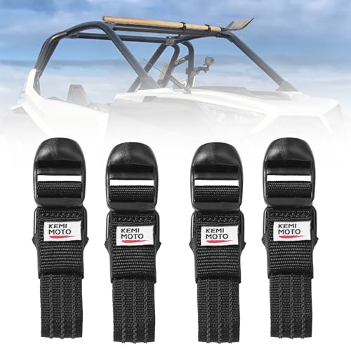 KEMIMOTO Set of 4 Shovel Clamp Straps for Roof Rack – Fits Tools with 1.5"-3.5" Diameter and Mounts on 0.85"-2.5" Roll Bars. Compatible with Maverick X3, Teryx, Talon ZFORCE 1000, and Polaris Ranger. - KEMIMOTO