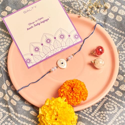 Image of Salty Rakhi for Brother & Bhaiya Bhabhi | Wrist Band Gift Pack for Sister, Bro, Bhaiya and Bhabhi | Bracelet for Men, Women | Fancy Jewellery Combo Gifts | Gift for Rakshabandhan | Traditional Rakhi Gift