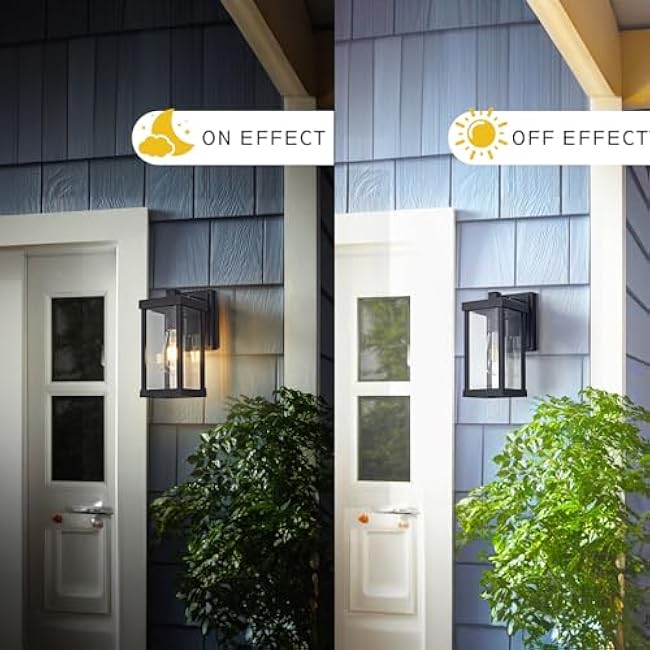 Black Outdoor Wall Lights 11H Classic Outside Wall Sconce 2 Pack