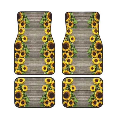Alfombrillas de coche con girasoles de neopreno para viajes y uso diario familiar