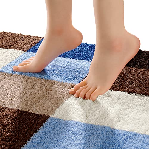 Erwin Müller WC-Umrandung mit Ausschnitt Kreta blau Größe 50x50 cm, rutschhemmend - kuscheliger Hochflor, für Fußbodenheizung geeignet – Ansicht 5