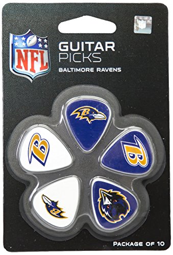 Woodrow Guitar by The Sports Vault NFL Baltimore Ravens Guitar Picks, 10 Pack