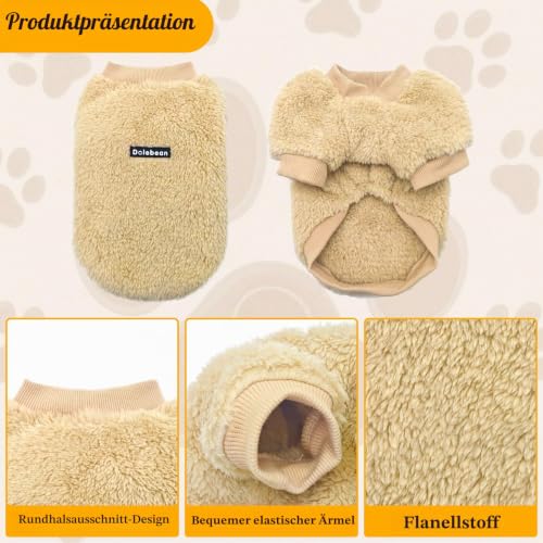 OYIWINMI Hundepullover 2 Stück, Hunde Klamotten Grau und Braun, Warm Fleece Haustierpullover für Kleine Mittel Hunde, Weiche Welpenkleidung Winter Herbst, Geeignet für Chihuahua Bichon Bulldogge (M)
