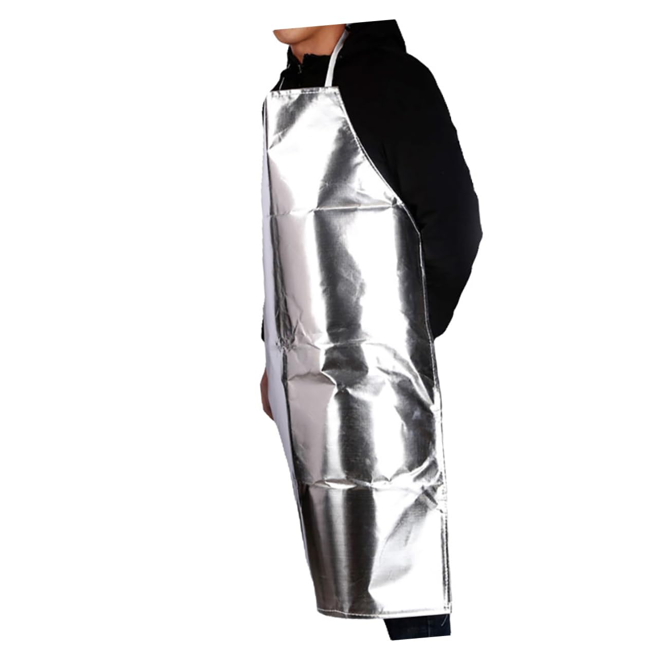 NUOBESTY Feuerfeste Schürze Verstellbar, Ölbeständig, aus Aluminiumfolie | Silberfarben, Kunststoff, Schützt Kleidung und Haut vor Funken, Spritzern und Verbrühung Zufällige Farbe