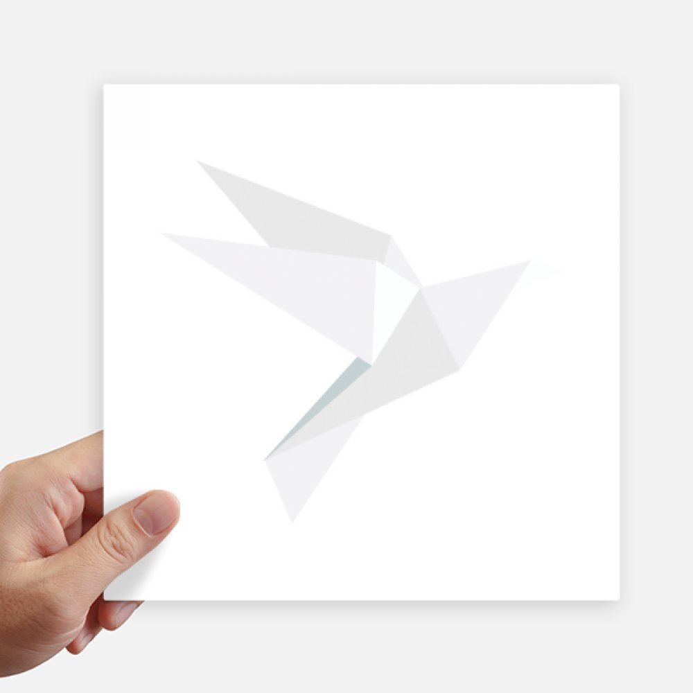 Sticker pigeon origami blanc 20cm pour décorer un ordinateur portable ou une valise de voyage