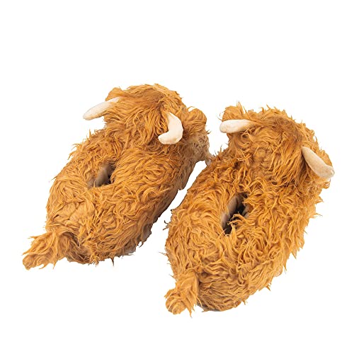 Highland Cow Slippers Cute Unisex Scottish Highland Cattle Cow House Fuzzy Shoes Animal Plush Slippers for Women&Men4