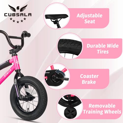 Image of 12 14 16 18 Inch Kids Bike BMX Style Bicycle with Training Wheels Coaster Brake for 2-10 Years Old Toddlers Boys Girls Multiple Colors