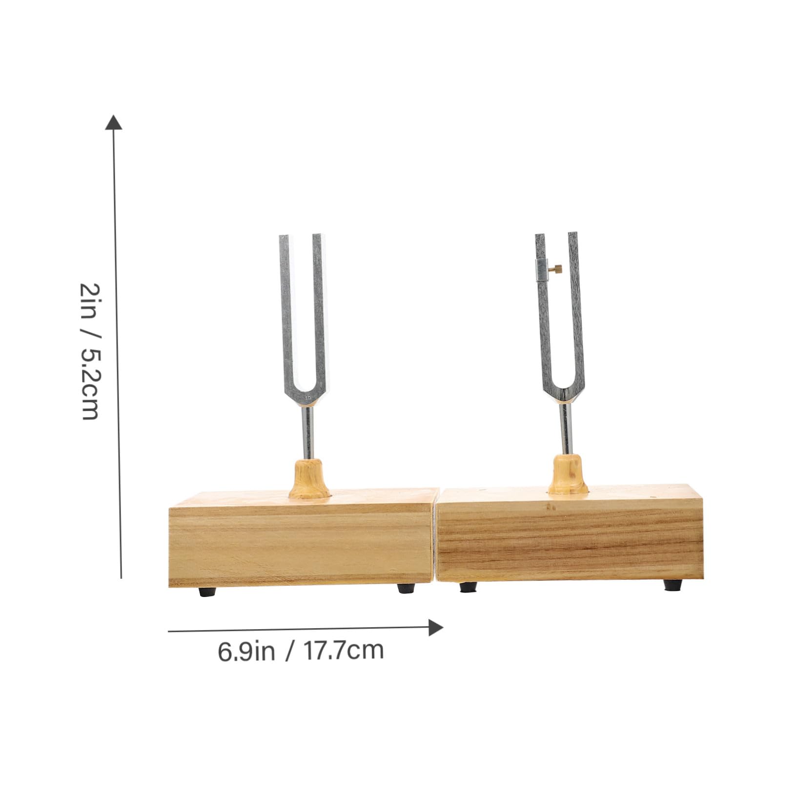 TOYANDONA Stimmgabel Satz 440hz mit Holzsockel und Hammer Metall Stimmgabellehre für Physikalische Experimente und Unterricht Klarer Klang Stabiler Stand für Akustik und Schwingungslehre
