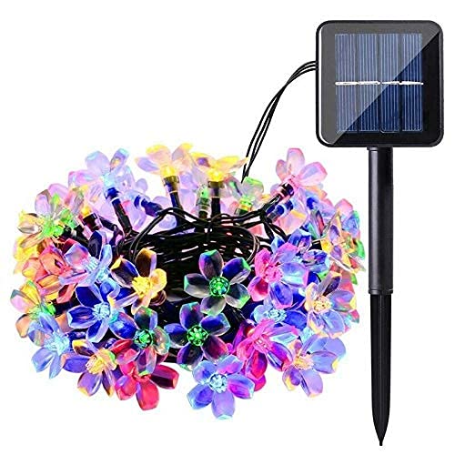 ubersweet Imported 3X(Solar String Lights Outdoor 7M 50 Led Waterproof Cherry Blossom Solar Fl H5Q7_40297