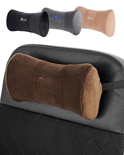 Neck Pillow Headrest Support Cushion - Clinical Grade Memory Foam for Chairs, Recliners, Driving Bucket Seats (Espresso)