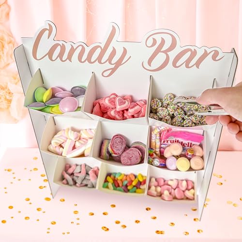 Candy Bar - Süßigkeiten Automat mit 9 Fächern und Zange - Candy Bar Zubehör Hochzeitsdeko Kaugummiautomat - Für Jelly Beans Gummibärchen Weingummi Jelly Fruit