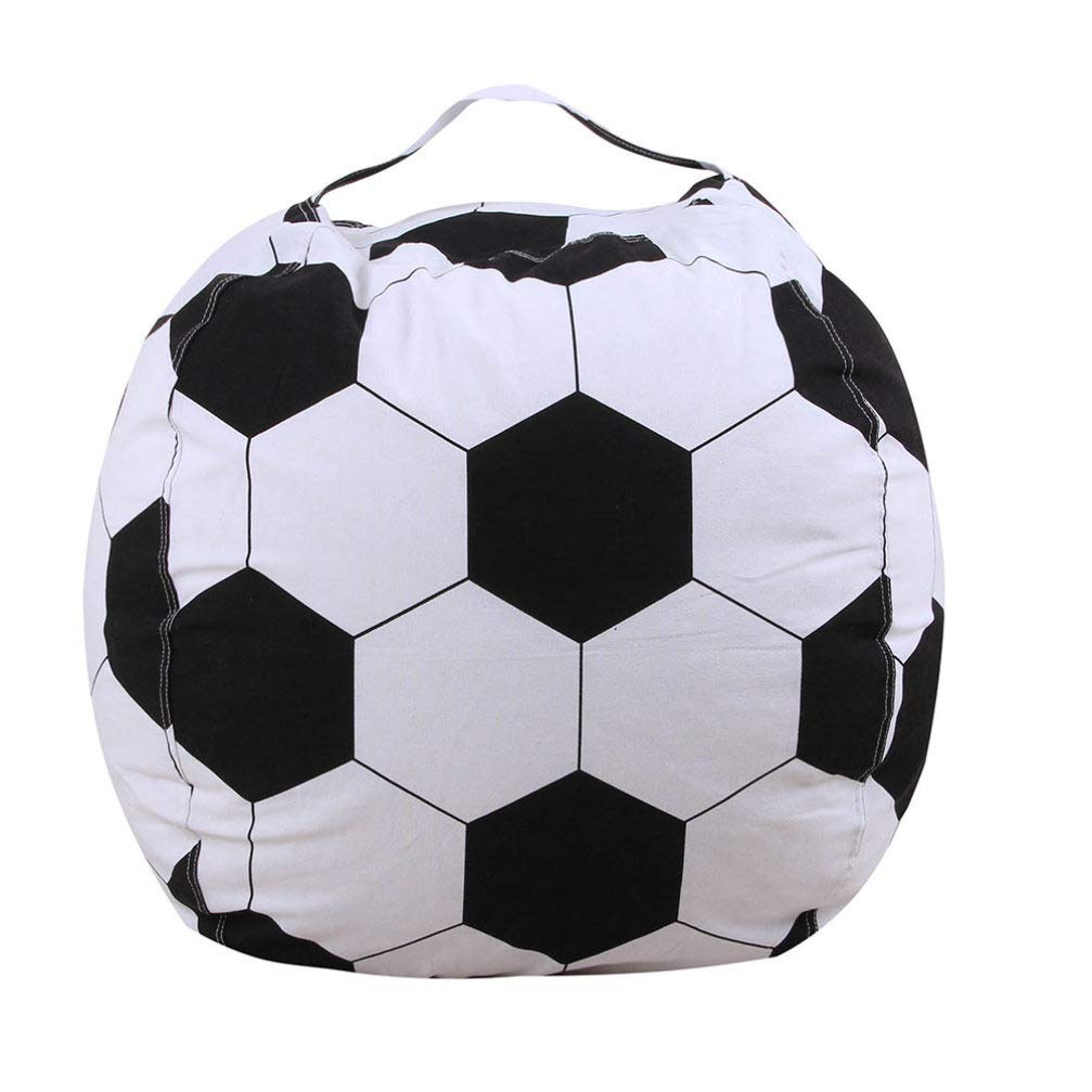 MAGICLULU Stuff Animal Storage Bag Football Bean Bag Polyester Boys Girls Toy Organizer Beanbag Chair Breathable Material
